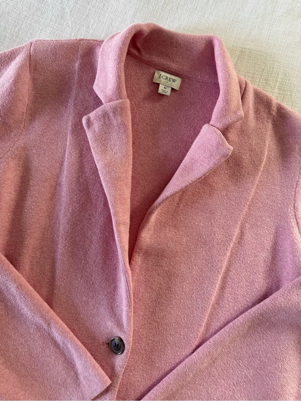 J. Crew Pink Sweater Blazer, Medium